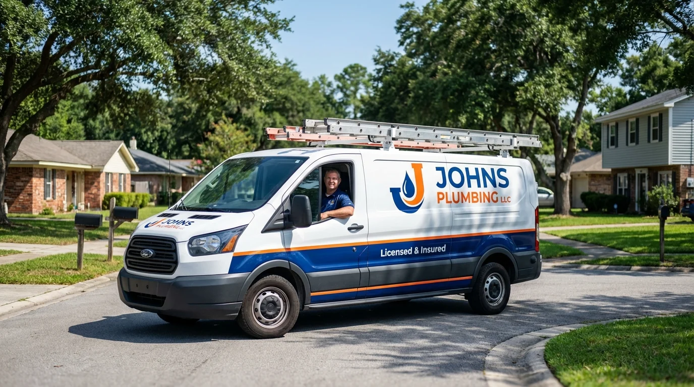 Johns Plumbing LLC service van in Millbrook, AL